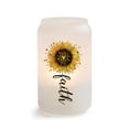 thumbnail image 1 of Personalized Planet Faith Sunflower Frosted Glass Spiritual Votive Candle Holder for Hallway Display or Tabletop Décor, 13 oz 2.5x5, 1 of 2