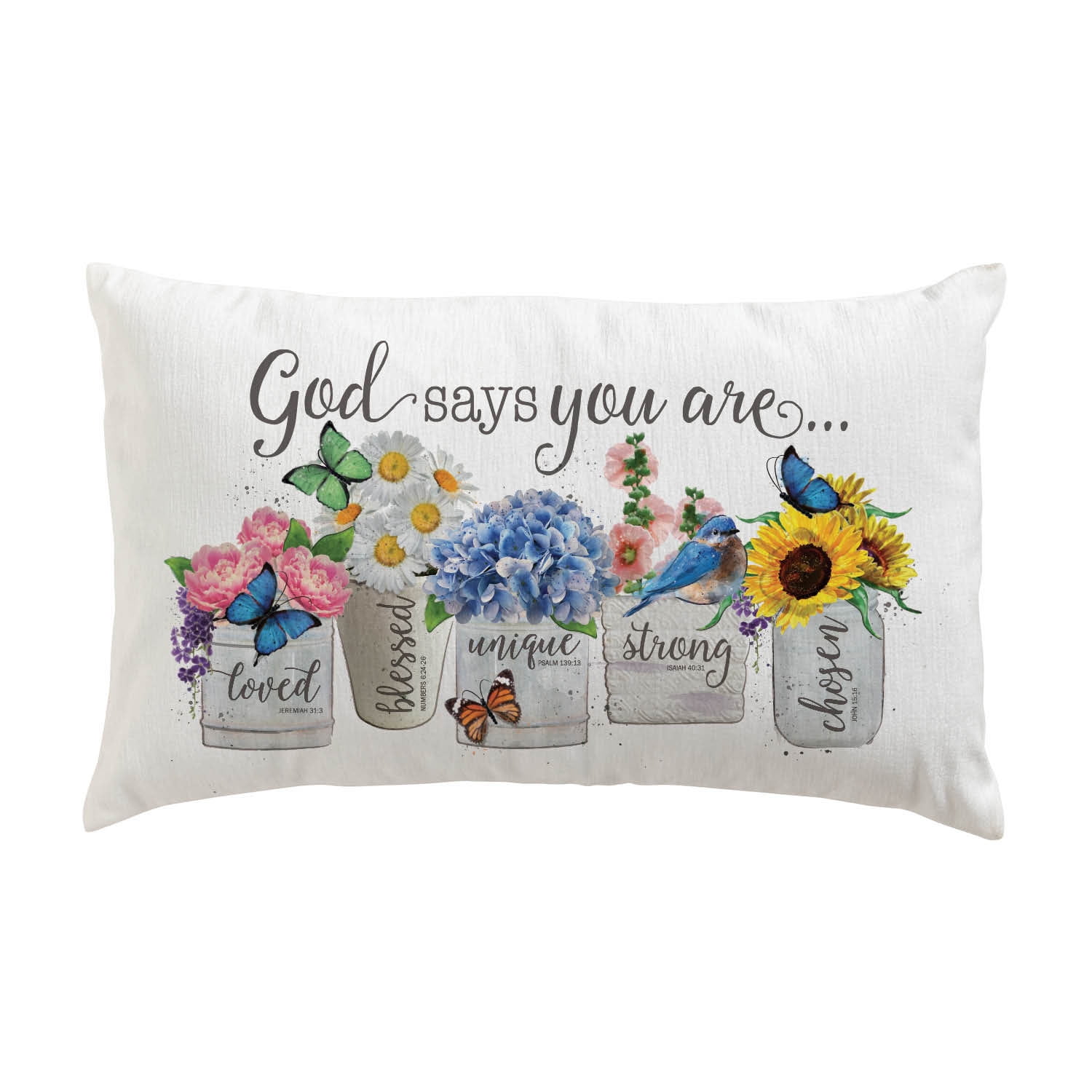 Personalized Planet God Says You Are Lumbar Throw Pillow with White Rectangular Removable Cover | Spiritual Decoration for Chair Sofa Couch Living Room or Bedroom of Faith | 20x12