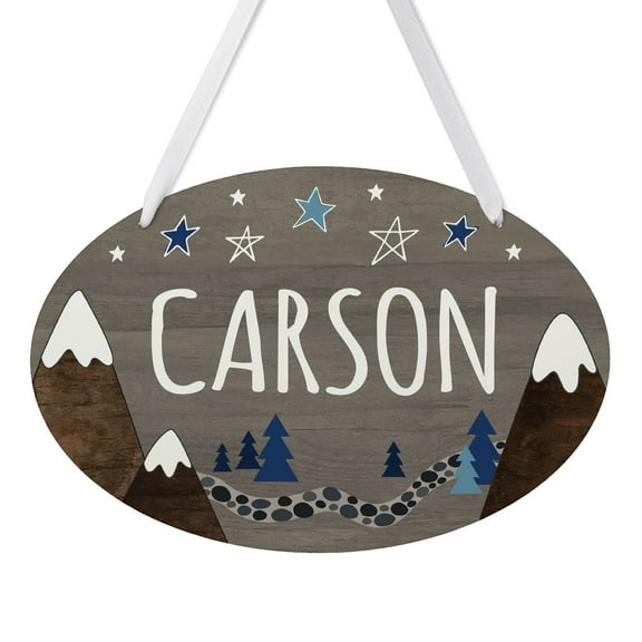 Personalized Planet Landscape Wood Room Sign