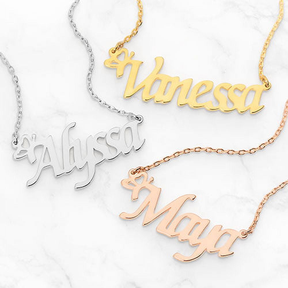 Personalized Planet Name with Butterfly Accent Necklace ,Women's