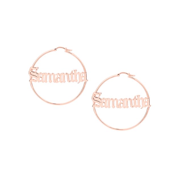 Personalized Planet Old English Name Hoop - Small