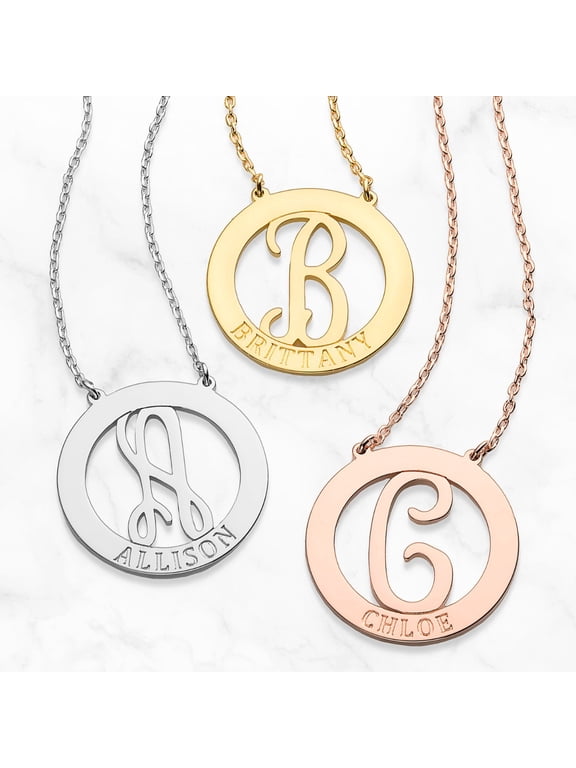 Engraved Initial Letter Necklace ,Women's