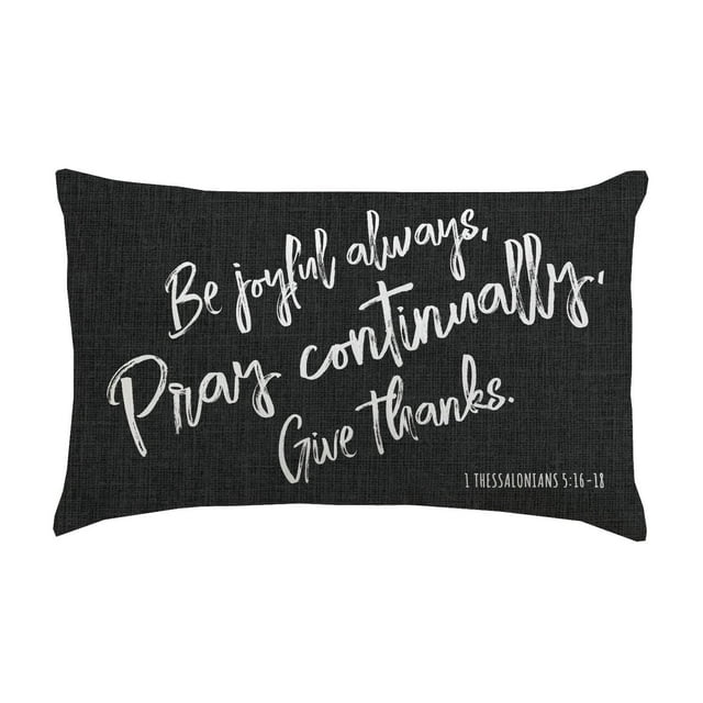 Personalized Pray Continually Lumbar Throw Pillow with Dark Gray