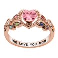 thumbnail image 1 of Personalized Planet Rhodium, Gold or Rose Gold Plated Family Heart Family Birthstone Ring ,Women's, 1 of 1