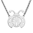 thumbnail image 1 of Personalized Planet Rhodium or Gold Plated Ladybug Monogram Necklace ,Women's, 1 of 1