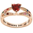 thumbnail image 1 of Personalized Planet Rose Goldtone Mother/ GrandFamily Heart Family Birthstone Ring ,Women's, 1 of 1