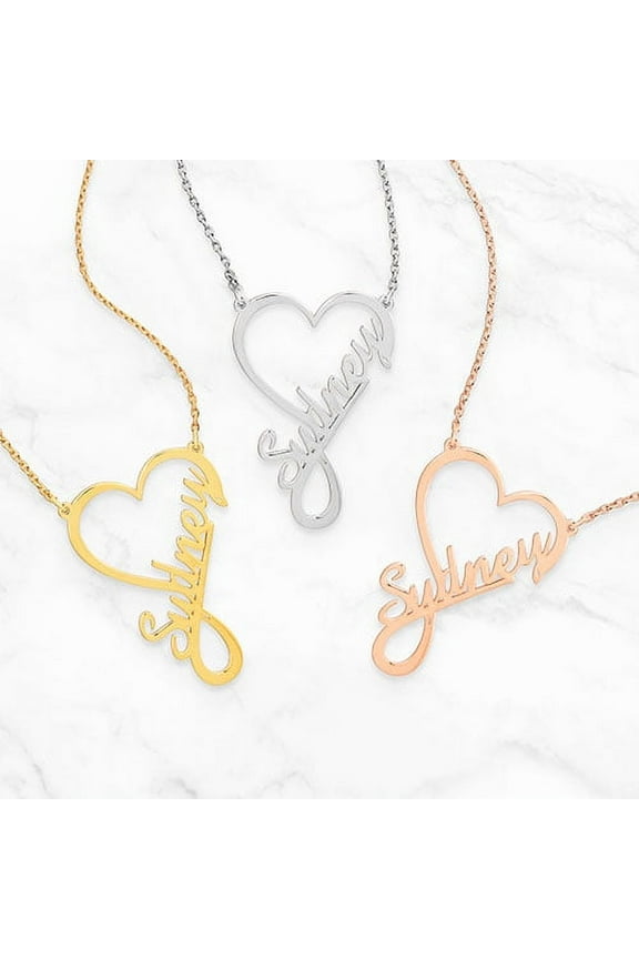 Script Infinity Heart Name Necklace ,Women's