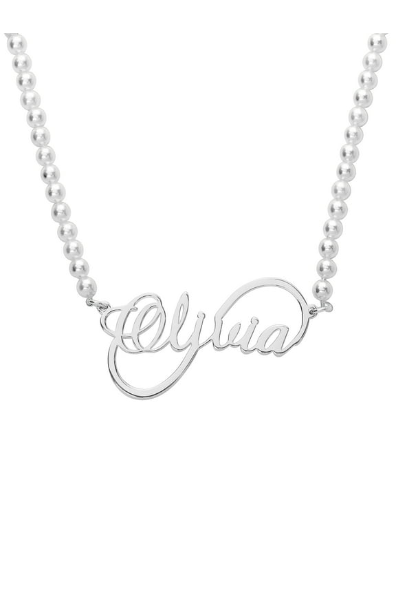 Script Name Infinity Shell Pearl Necklace ,Women's