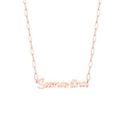 Personalized Planet Sterling Silver Brush Script Name Paper Clip Chain Necklace ,Womens