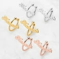 thumbnail image 1 of Personalized Planet Sterling Silver Bubble Script Name Ear Cuffs ,Women's, 1 of 1
