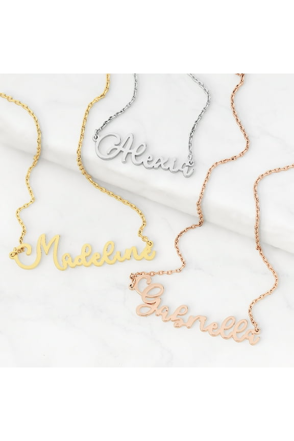 Sterling Silver Fancy Script Name Necklace ,Women's