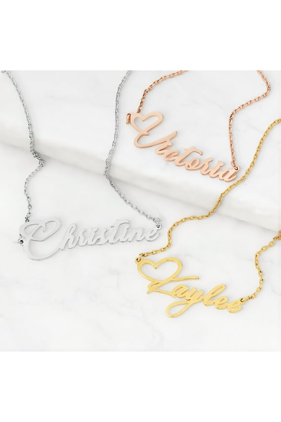 Sterling Silver Handwritten Script Name Necklace ,Women's