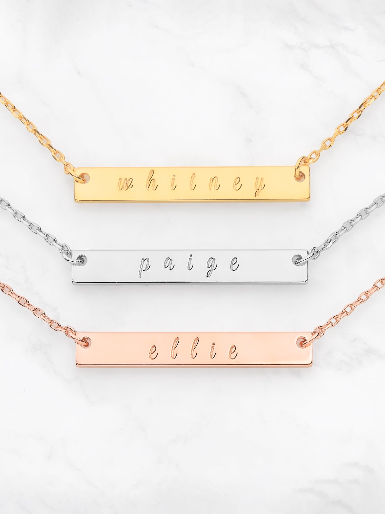 Personalized Planet Sterling Silver Mini Bar Name Necklace ,Women's