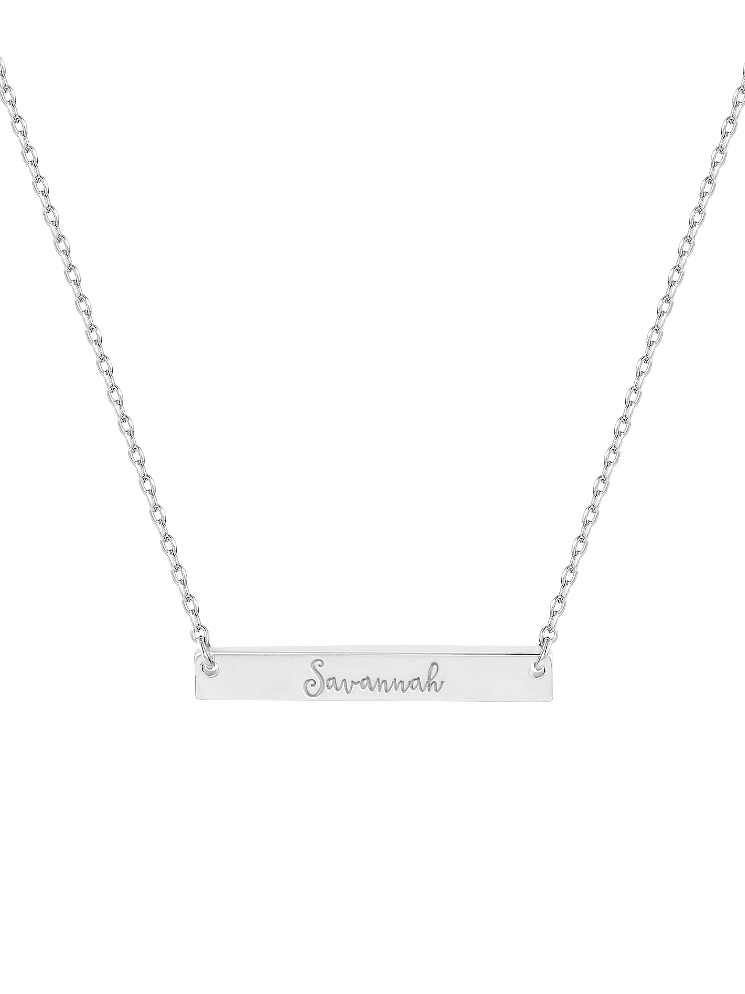Personalized Planet Sterling Silver Mini Bar Name Necklace ,Women's