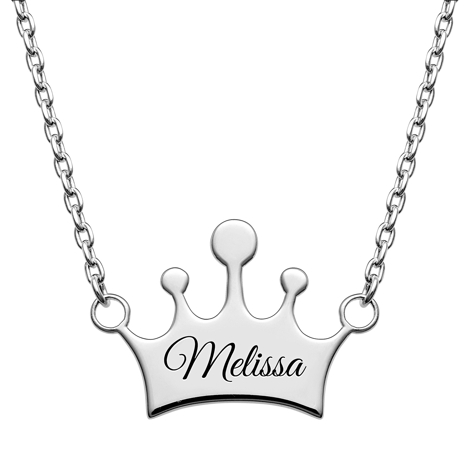 Personalized Planet Sterling Silver Whimsical Script Name and Birthstone Necklace ,Women's