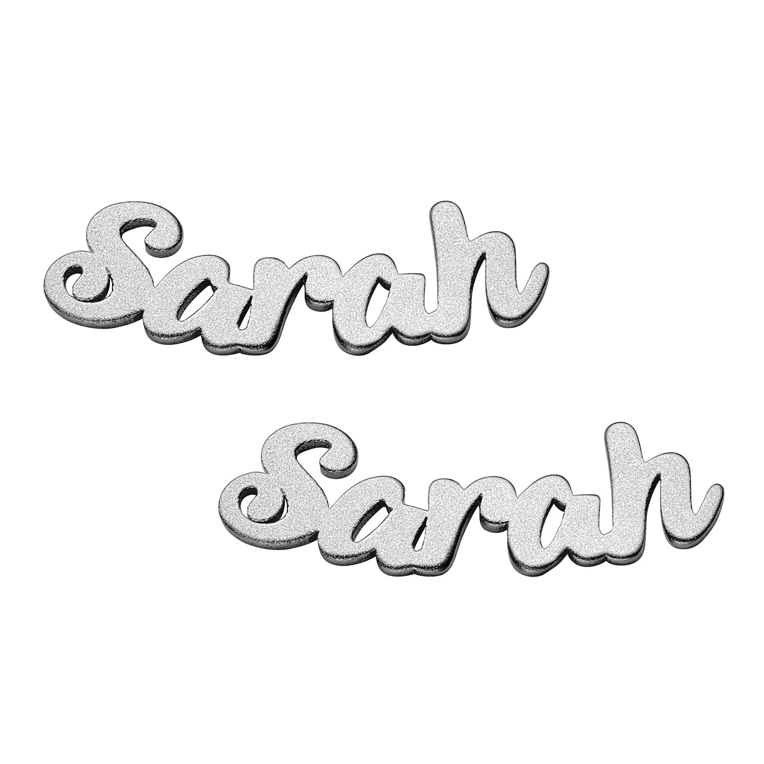 Personalized Planet Sterling Silver or Gold over Sterling Satin Finish Name Earrings ,Women's