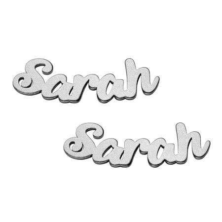 Personalized Planet Sterling Silver or Gold over Sterling Satin Finish Name Earrings ,Women's