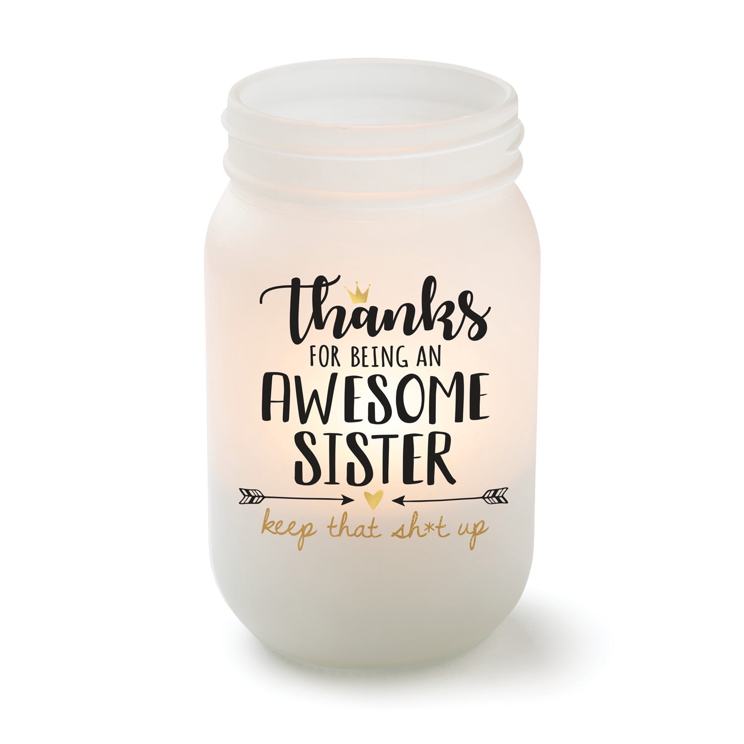 Personalized Planet Thanks Awesome Sister Frosted Glass Votive Candle Holder
