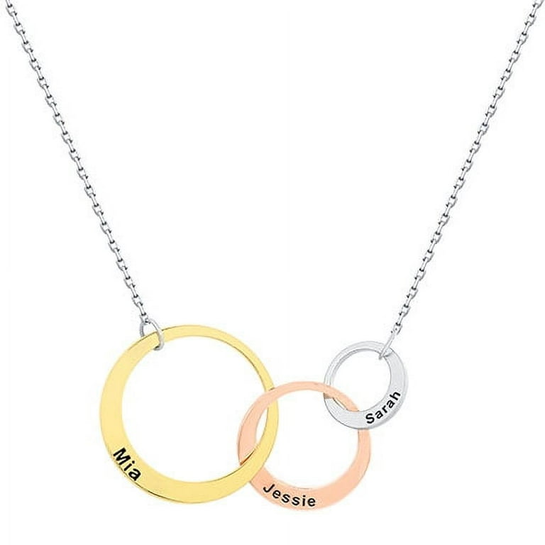Engraved interlocking shop circle necklace