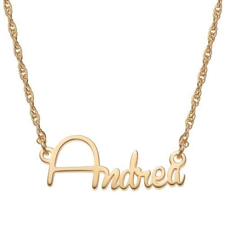 Personalized Planet Women's 10K Yellow Gold Petite Script Customized Nameplate Necklace