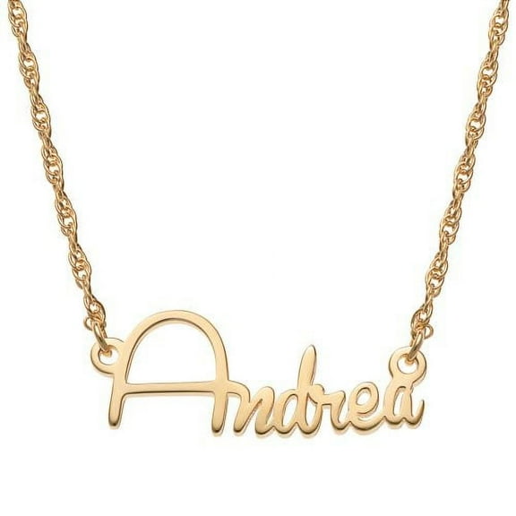 Personalized Planet Women's 10K Yellow Gold Petite Script Customized Nameplate Necklace