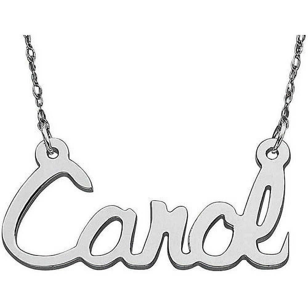 Personalized Planet Women's 10kt White Gold Script Nameplate Necklace, 18" - image 1 of 1