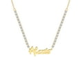 thumbnail image 1 of Personalized Planet Women's Bold Script Name Plaque CZ Chain Necklace, 1 of 4