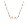 thumbnail image 1 of Personalized Planet Women's Bold Script Name Plaque CZ Chain Necklace, 1 of 4