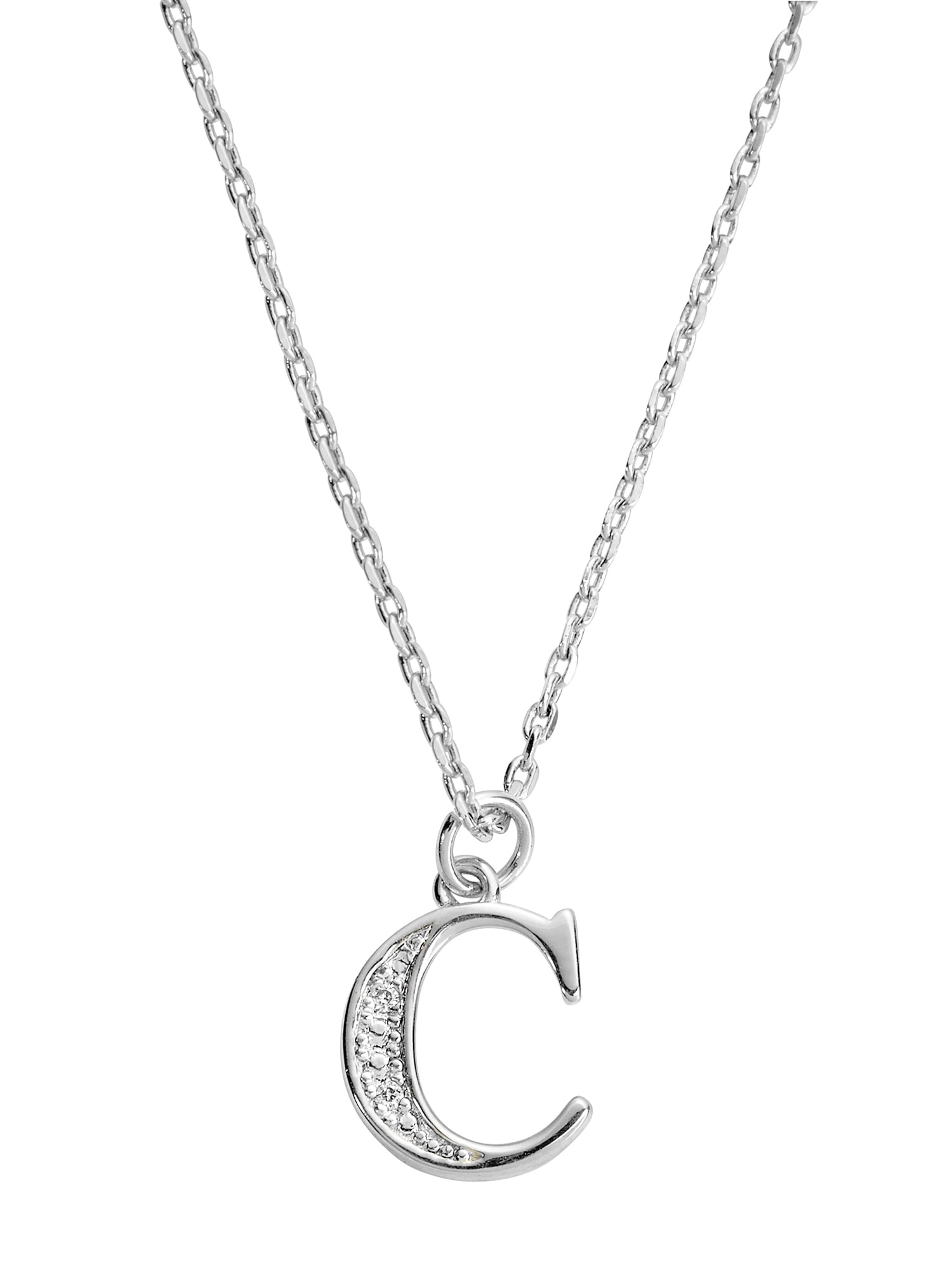 Personalized Planet Women's Diamond Accent Initial Charm Necklace