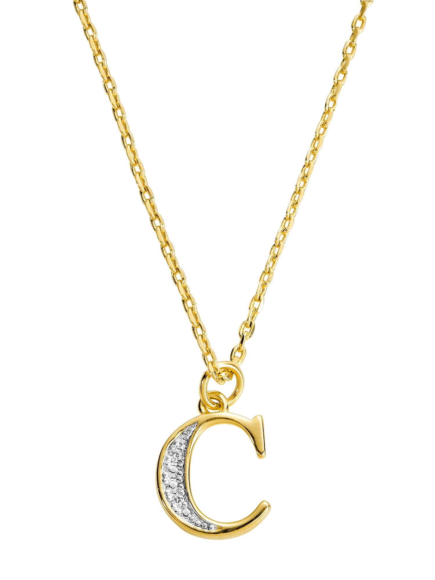 Personalized Planet Women's Diamond Accent Initial Charm Necklace