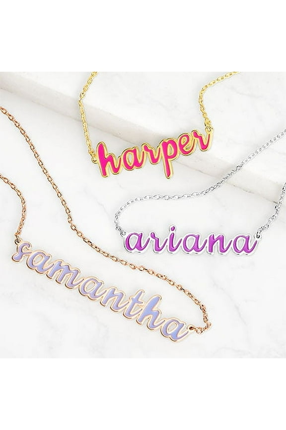 Women's Enamel Lowercase Script Name Necklace