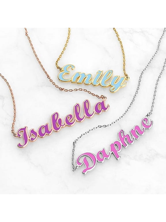Women's Enamel Script Name Necklace