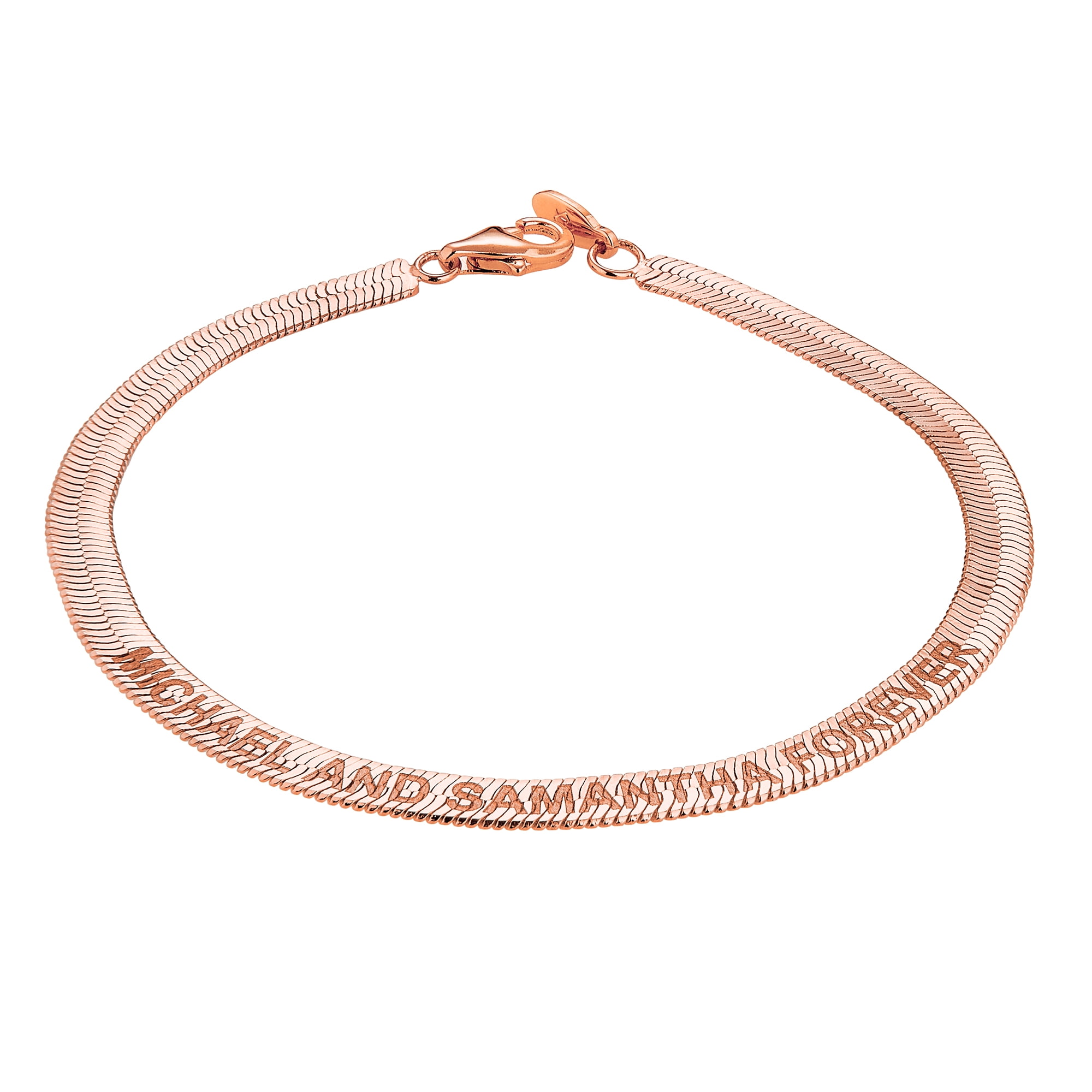 Personalized Planet Women's Engraved Herringbone Bracelet 8.5"