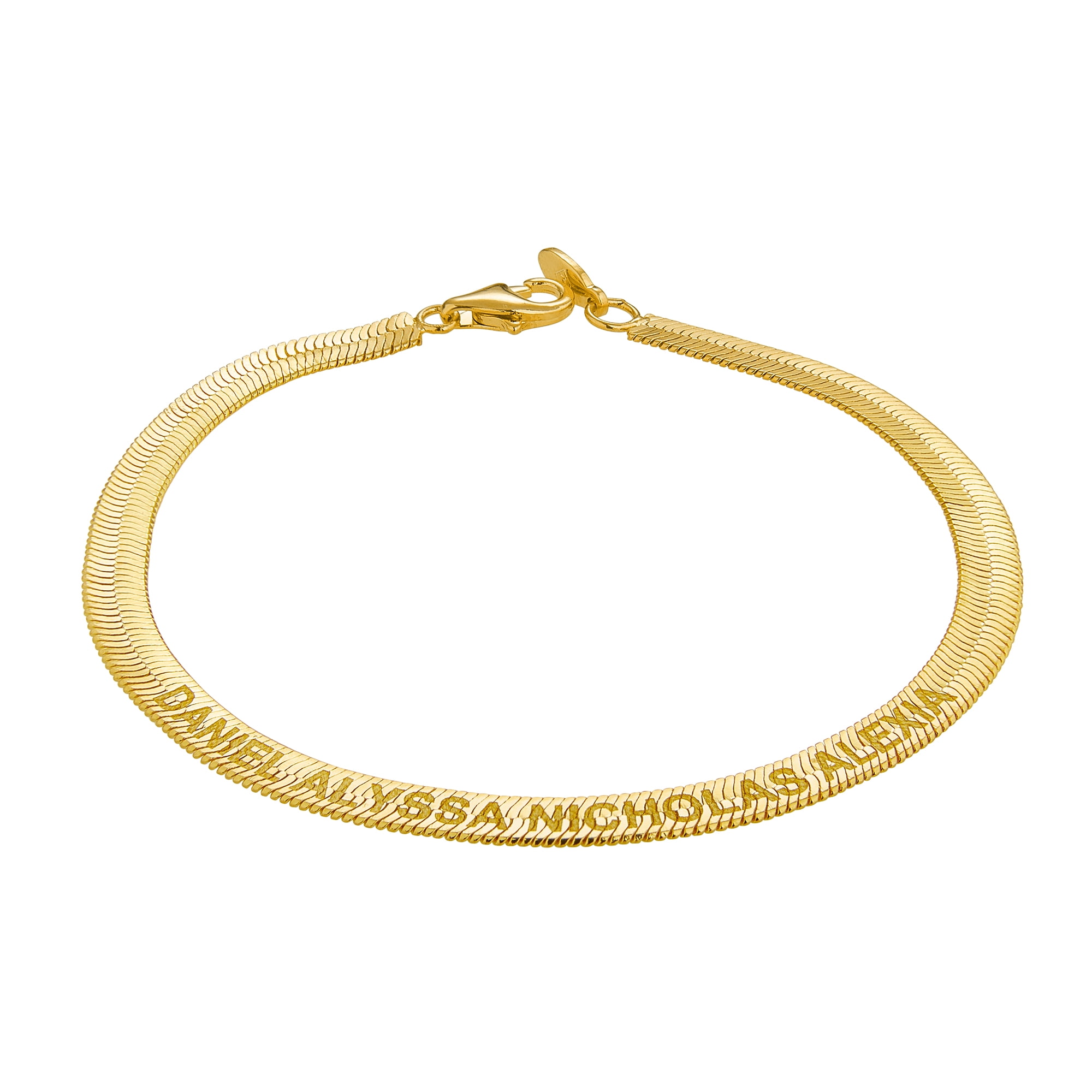 Personalized Planet Women's Engraved Herringbone Bracelet 8.5"