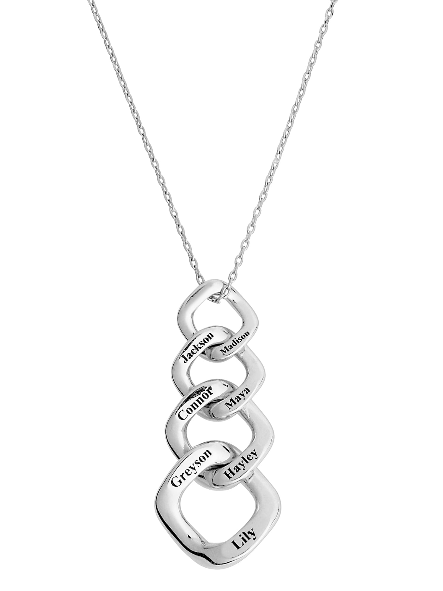 Personalized Planet Women's Engraved Open Link Pendant Necklace