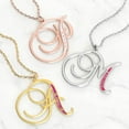 thumbnail image 1 of Personalized Planet Women's Fancy Script Initial with Enamel Name Necklace, 1 of 2