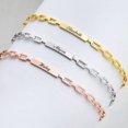 thumbnail image 1 of Personalized Planet Women's Frozen Paperclip Chain Engraved Cuff Bracelet, 1 of 2