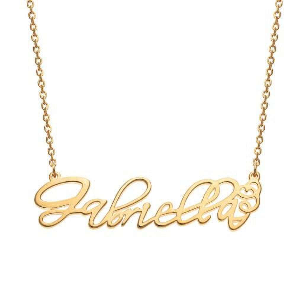 Personalized Planet Women's Gold Over Sterling Fancy Script Name Necklace