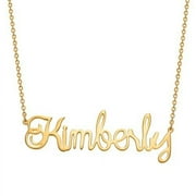 Personalized Planet Womens Gold Over Sterling Script Name Necklace