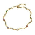 thumbnail image 1 of Personalized Planet Women's Gold Plated Family Name and Heart Birthstone Bracelet, 1 of 2