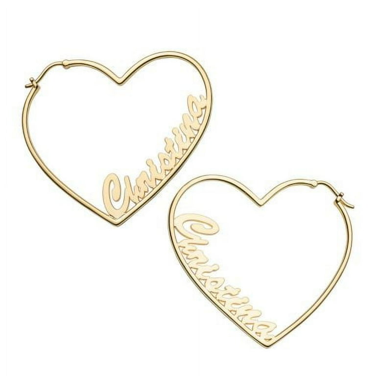 Nameplate on sale hoop earrings