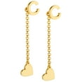 thumbnail image 1 of Personalized Planet Women's Initial Earring with Heart Dangle Button Drop Earrings, 1 of 5