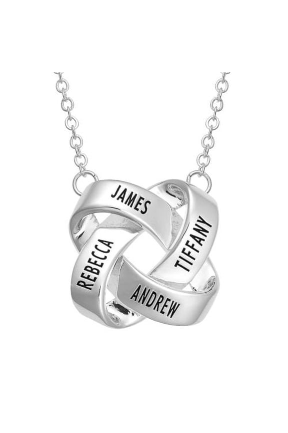 Women's Interlocking Rings Name Pendant