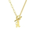 thumbnail image 1 of Personalized Planet Women's Mixed Chain New Old English Initial Charm Toggle Necklace, 1 of 4