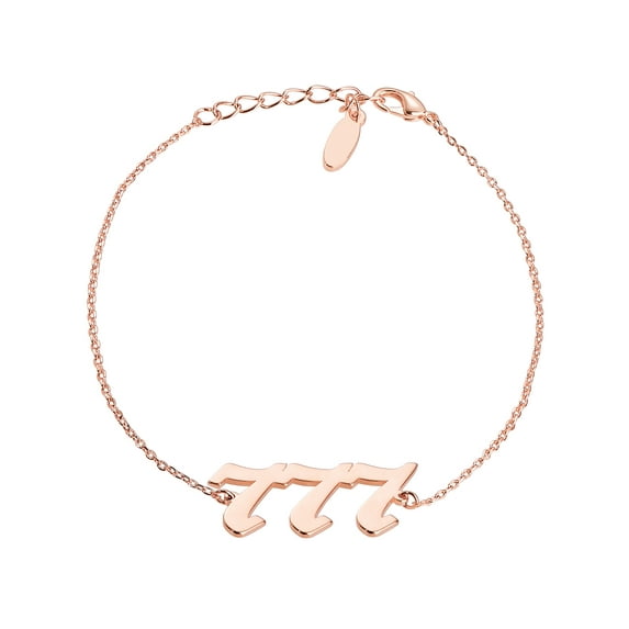 Personalized Planet Women's Old English Angel Number Bracelet