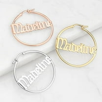 Personalized Planet Women's Old English Name Hoop - Medium