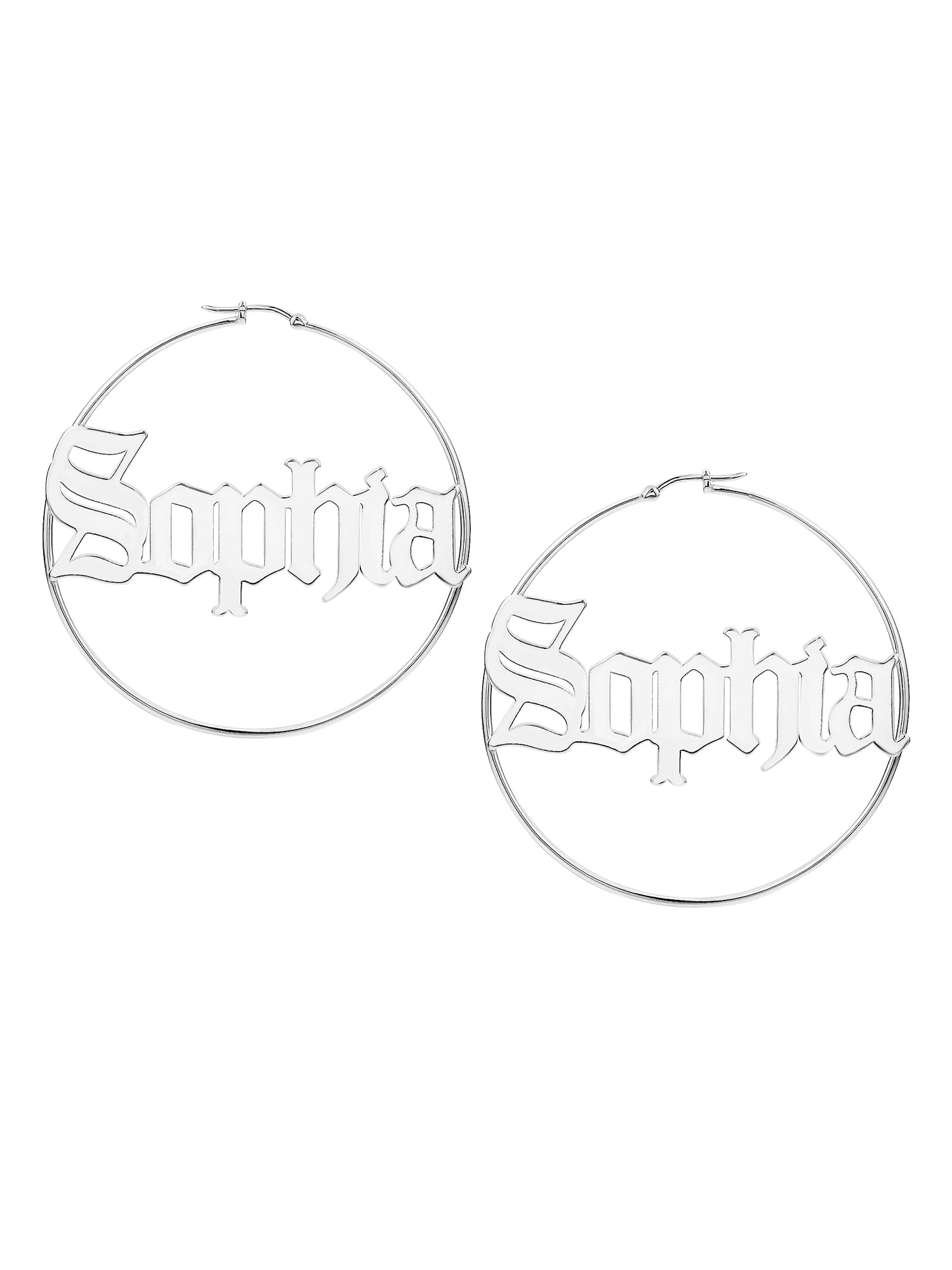 Personalized Planet Women's Old English Name Hoop - Oversized