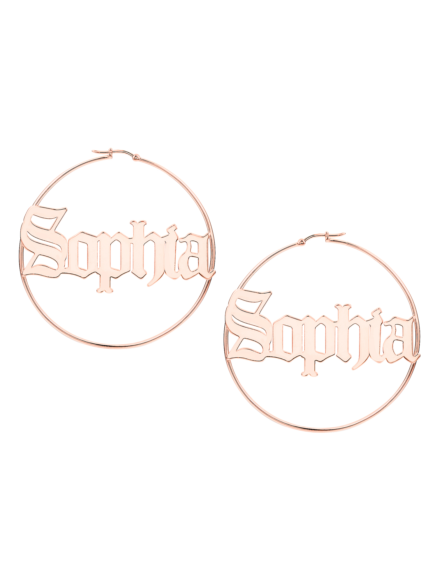 Personalized Planet Women's Old English Name Hoop - Oversized