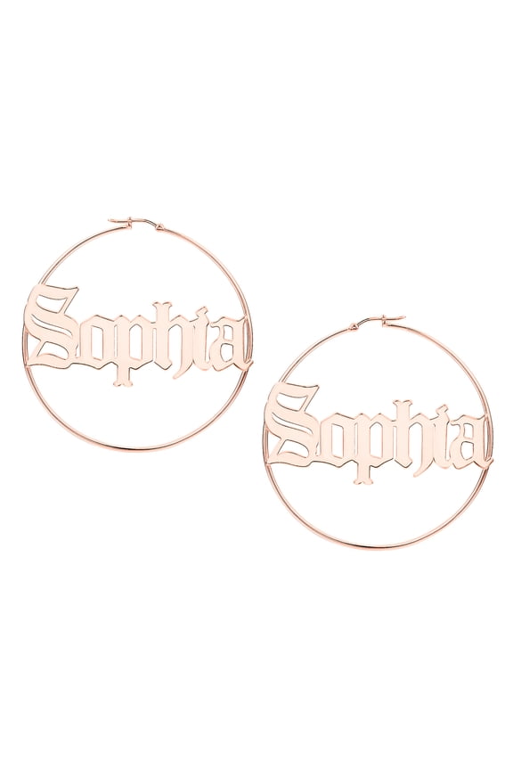 Women's Old English Name Hoop - Oversized