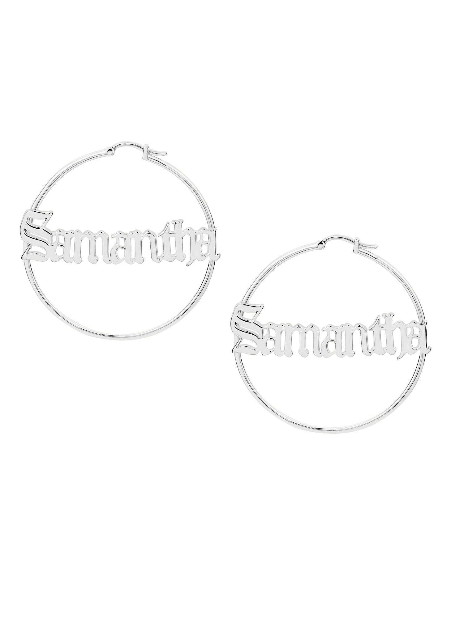 Personalized Planet Women's Old English Name Hoop - Small